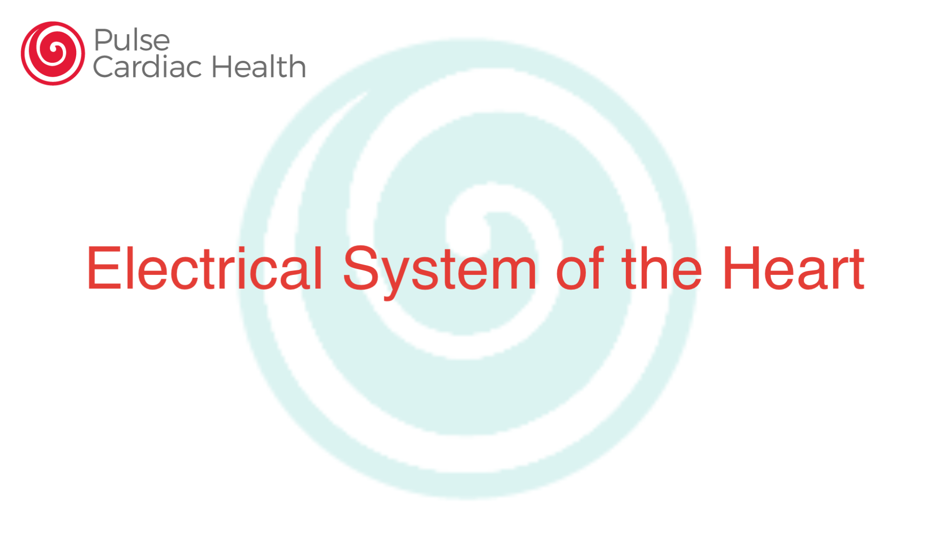 Electrical System of the Heart Pulse Cardiac Health